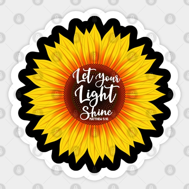 Let Your Light Shine - Matthew 5:16 Sticker by Melanie 's Store 2